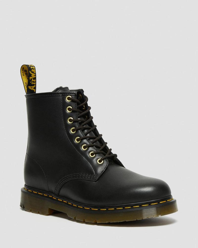 Black Men\'s Dr Martens 1460 DM\'s Wintergrip Leather Winter Boots | CA 570GSO